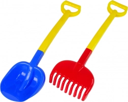 Sada na písek lopata a hrábě velké dvoubarevné