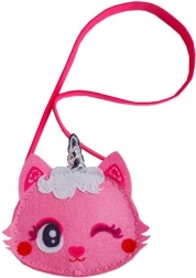 Kreativní sada – malá filcová kabelka s koťátkem, růžová