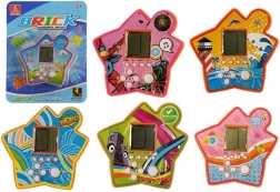 Kapesní elektronická hra tetris ve tvaru hvězdy – oranžová