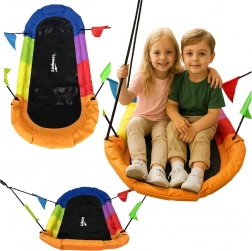 Zahradní houpačka Čapí hnízdo obdélníková barevná 167 x 75 cm