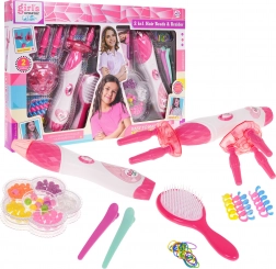 Mega sada na pletení copánků 2 v 1 s korálky pro děti