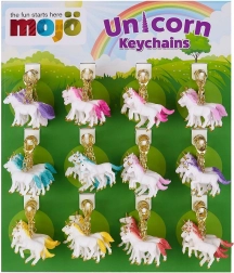 Displej 72 přívěsků na klíče – jednorožci