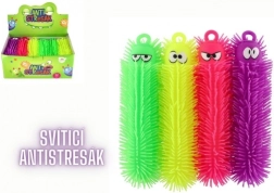 Mačkací antistresová housenka světelná 30 cm