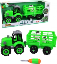 Šroubovací traktor s vlečkou pro děti
