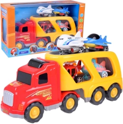 Velký tahač – auto transportér se samoloty a helikoptérou se zvuky