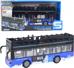 Patrový městský autobus 1:16 s pohonem, světly a zvuky – modrý