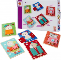 Dřevěná vzdělávací hra – tabulky oblékání zvířátek EICHHORN