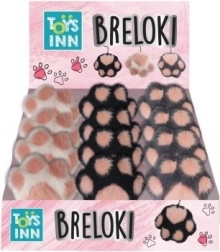 Plyšový přívěsek tlapka – mix 3 vzorů, balení 12 ks (display)