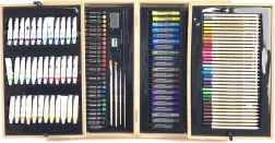 Profesionální umělecká sada v dřevěném kufříku, 174 dílů