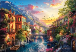 Puzzle Středomořské městečko 2000 dílků