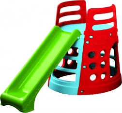 Dětská skluzavka s prolézačkou a lezeckou stěnou