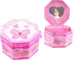 Hrací šperkovnice s motýly a baletkou