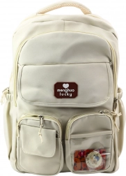 Městský školní batoh s kapibarou béžový