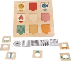Dřevěné vzdělávací puzzle se vzory 28 × 28 cm