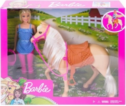 Barbie jezdecký set s koněm a helmou