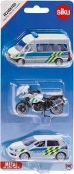 SIKU česká policejní vozidla s motocyklem - 3 ks