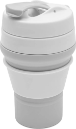 Skládací silikonový kelímek 350 ml 2v1 New Baby – šedý