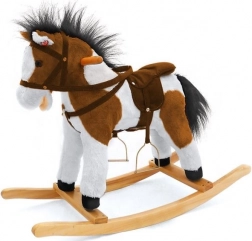 Koník na houpání hnědo-bílý