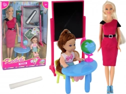 Herní sada učitelka s žačkou a školními doplňky