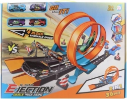 Dětská závodní vystřelovací dráha s dvojitou smyčkou, 36 dílků