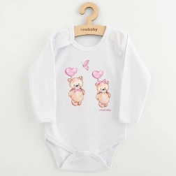 Dětské body s potiskem New Baby Love Bears, dlouhý rukáv