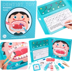 Dřevěná magnetická kniha – zubařský set pro děti