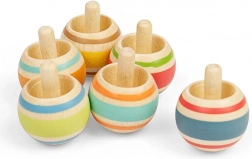 Dřevěná káča s barevnými proužky