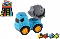 Sada stavebních autíček na setrvačník 9 cm – 4 druhy