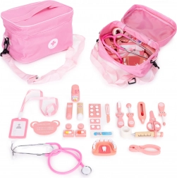 Dřevěná lékařská sada s taškou pro děti 24 dílů ECOTOYS