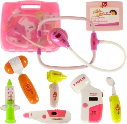 Lékařská sada v kufříku s efekty růžová