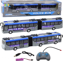 Autobus policie RC s LED světly šedý 1:32