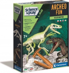 Clementoni Science & Play ArcheoFun: svítící kostra velociraptora
