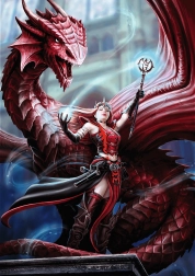 Puzzle TREFL Premium Plus Fantasy: Šarlatový mág 1000 dílků