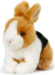 plyšový králíček hnědo-černo-bílý 15 × 17 cm