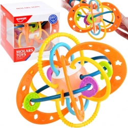 Smyslové chrastítko a kousátko pro miminka – Oranžová