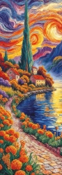 Panoramatické puzzle Směrem k cypřiši 1000 dílků ART PUZZLE