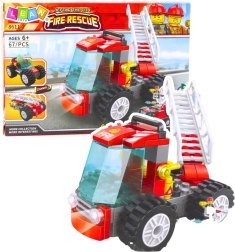 Stavebnice hasičské auto s žebříkem 67 dílků