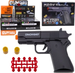 Mini pistole WARFARE na náboje a nábojnice, černá 13,5 cm