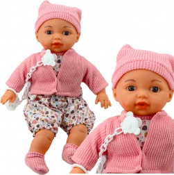 Panenka Miminko s Čepičkou a Dudlíkem na Řetízku Růžová 40cm