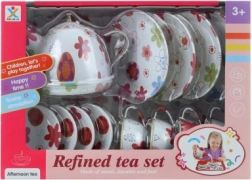 Plechový čajový set s kytičkami