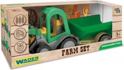 Traktor s nakladačem a přívěsem Wader