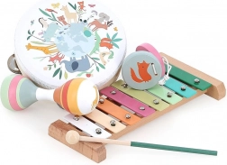 Vilac dřevěná hudební sada zvířata světa od Sarah Betz