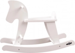 Dřevěný houpací koník – bílý