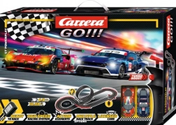 Autodráha Carrera GO GT Powerplay 4,9 m s loopingem a vozy Ford Mustang GT3 a Ferrari 296 GT3