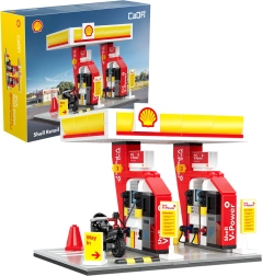 Konstrukční stavebnice CaDA benzínová stanice SHELL, 1309 dílků