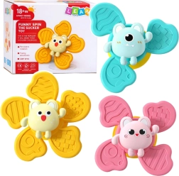 Sada senzorických spinnerů s přísavkou pro miminka a batolata, 3 ks