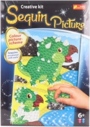 Obrázek s třpytivými flitry Dinosaurus