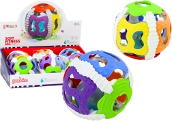 Smyslový míček pro kojence, gumový, se světly a zvuky, barevný