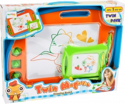 Magnetická kreslící tabulka 2v1 se stěrkou a razítky