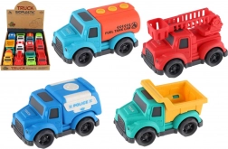 eco plast nákladní autíčka 10 cm na volný chod, mix druhů, box 12 ks